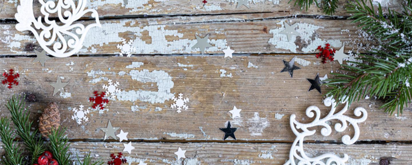 Christmas Craft Table adorned with decorations