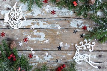 Christmas Craft Table adorned with decorations