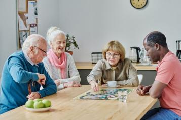 Group playing board games