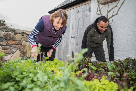 Gardeners working outside