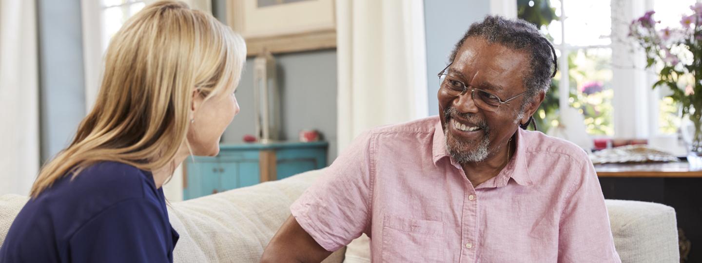 Man Talking to Woman